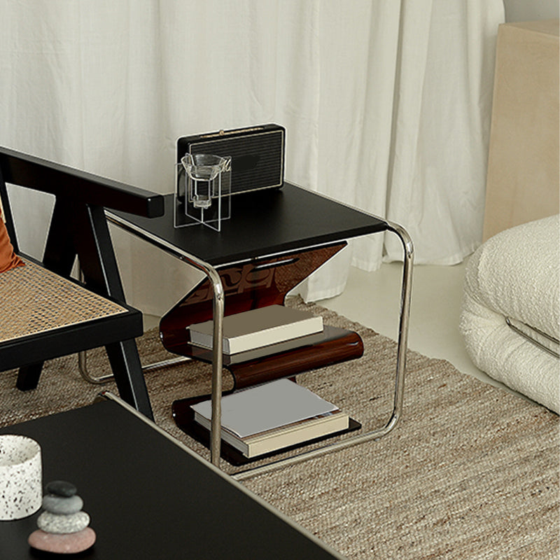 Set da tavolo da cocktail con piano in legno rettangolare semplice e moderno a slitta