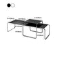 Set da tavolo da cocktail con piano in legno rettangolare semplice e moderno a slitta