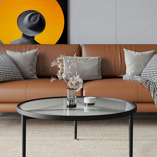 Tavolo da cocktail moderno di vetro rotondo minimalista - 17,72 "H