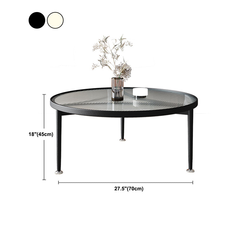 Modern Minimalist Round Glass Coffee Cocktail Table - 17.72" H
