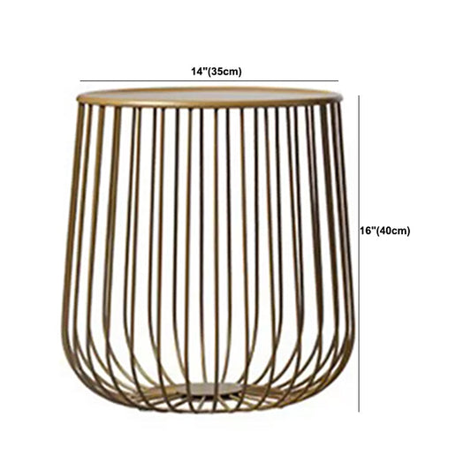 Mid-century Round Iron Coffee Table Frame Cocktail Table with Storage Clearhalo 'Coffee & Accent Tables' 'Coffee Tables' 'coffee_tables' 'furn' 'furn_coffee_tables' 'Furniture' 'Living Room Furniture' 5973507