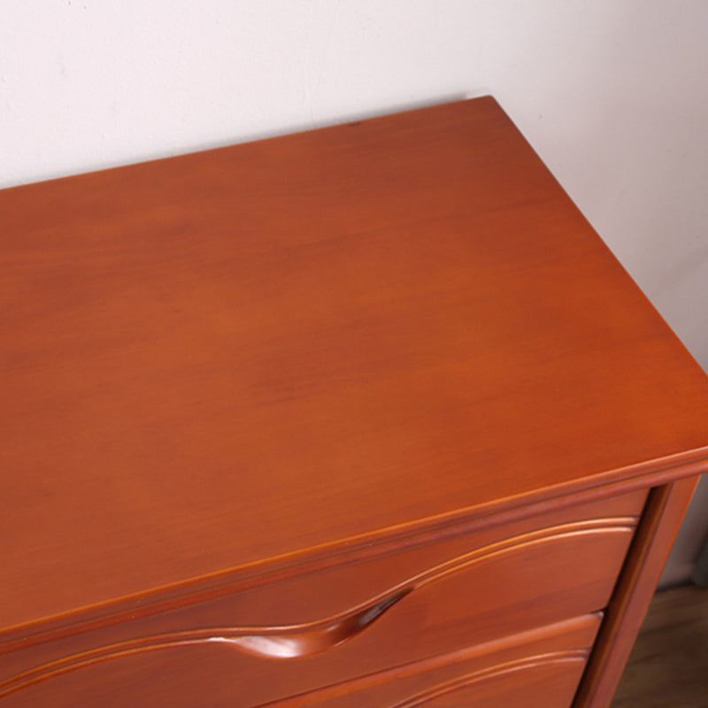 Mid-Century Modern Brown Accent Chest with Drawers Chest in Rubberwood Clearhalo 'Cabinets & Chests' 'cabinets_chests' 'furn' 'furn_cabinets_chests' 'Furniture' 'Living Room Furniture' 5973558