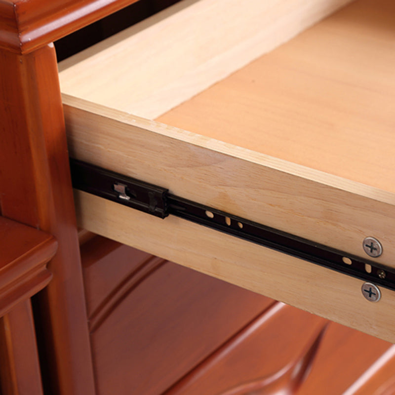 Mid-Century Modern Brown Accent Chest with Drawers Chest in Rubberwood Clearhalo 'Cabinets & Chests' 'cabinets_chests' 'furn' 'furn_cabinets_chests' 'Furniture' 'Living Room Furniture' 5973561