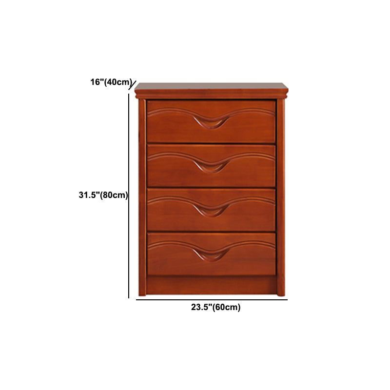 Mid-Century Modern Brown Accent Chest with Drawers Chest in Rubberwood Clearhalo 'Cabinets & Chests' 'cabinets_chests' 'furn' 'furn_cabinets_chests' 'Furniture' 'Living Room Furniture' 5973567