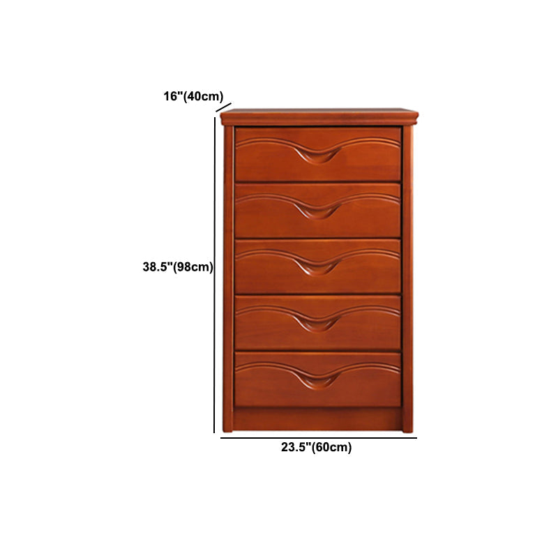 Mid-Century Modern Brown Accent Chest with Drawers Chest in Rubberwood Clearhalo 'Cabinets & Chests' 'cabinets_chests' 'furn' 'furn_cabinets_chests' 'Furniture' 'Living Room Furniture' 5973568