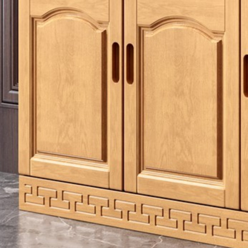 Mid-Century Modern Accent Cabinet with Drawers and Doors in Rubberwood