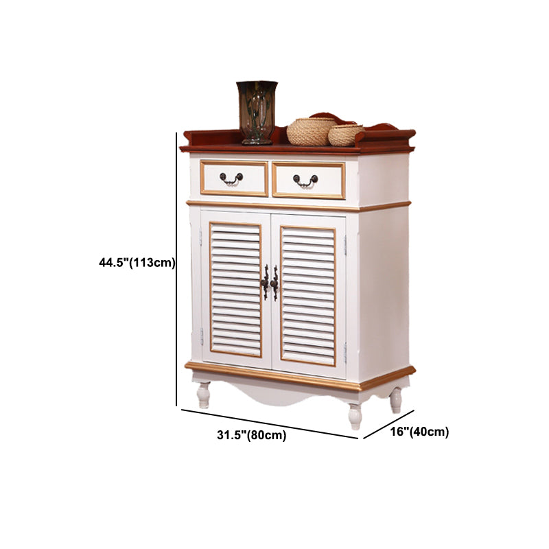 Industrial Rectangle Accent Cabinet with Solid Wood Bun Feet