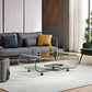 Modern Style Glass Top Coffee Cocktail Table with Storage Shelf Clearhalo 'Coffee & Accent Tables' 'Coffee Tables' 'coffee_tables' 'furn' 'furn_coffee_tables' 'Furniture' 'Living Room Furniture' 5973624