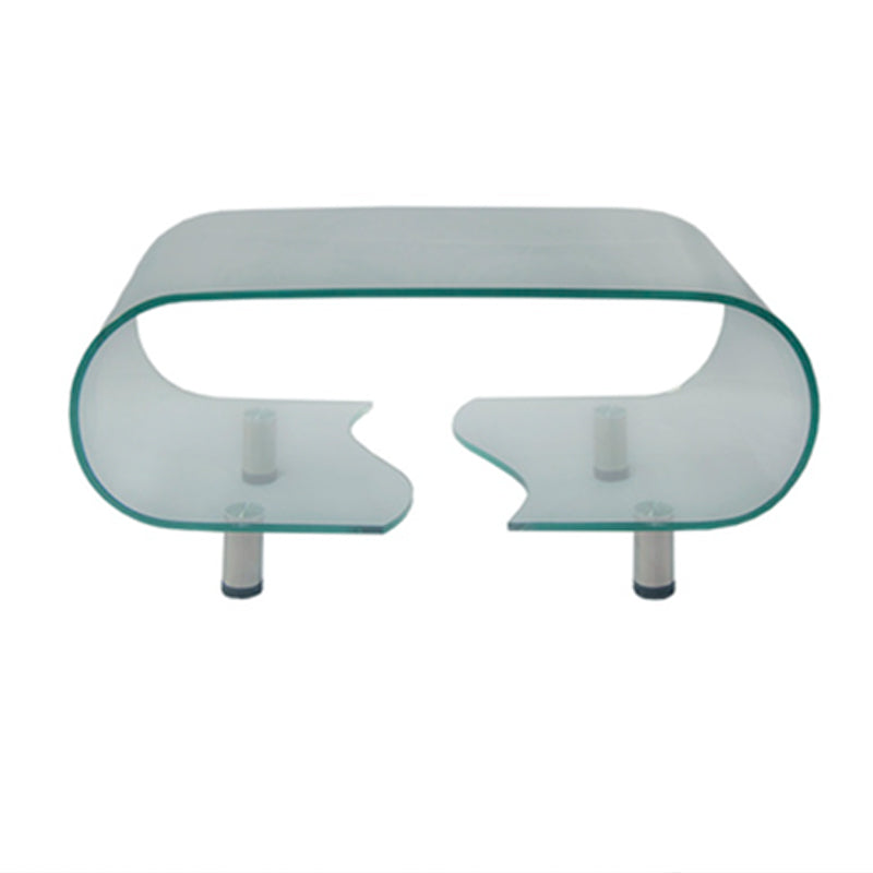 Modern Style Glass Top Coffee Cocktail Table with Storage Shelf Clearhalo 'Coffee & Accent Tables' 'Coffee Tables' 'coffee_tables' 'furn' 'furn_coffee_tables' 'Furniture' 'Living Room Furniture' 5973626