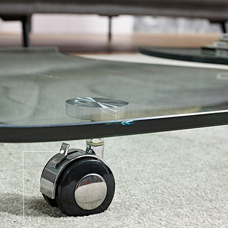 Modern Style Glass Top Coffee Cocktail Table with Storage Shelf Clearhalo 'Coffee & Accent Tables' 'Coffee Tables' 'coffee_tables' 'furn' 'furn_coffee_tables' 'Furniture' 'Living Room Furniture' 5973628