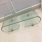 Modern Style Glass Top Coffee Cocktail Table with Storage Shelf 47"L x 25.5"W x 16"H Clear Clearhalo 'Coffee & Accent Tables' 'Coffee Tables' 'coffee_tables' 'furn' 'furn_coffee_tables' 'Furniture' 'Living Room Furniture' 5973632