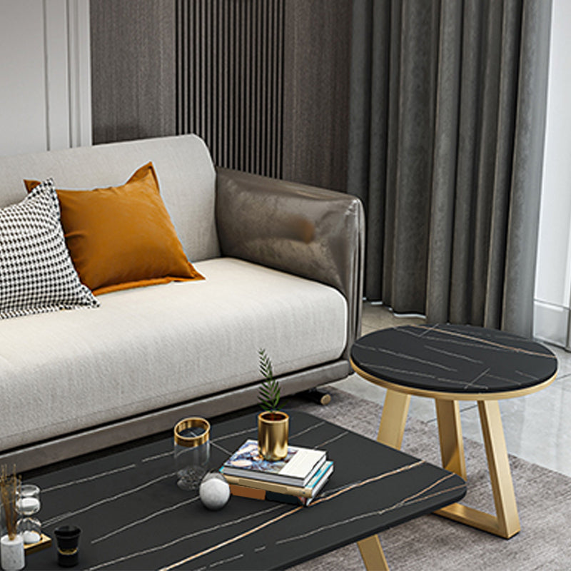 Tavolino da caffè top rettangolo glam con gambe di ferro tavolo da cocktail