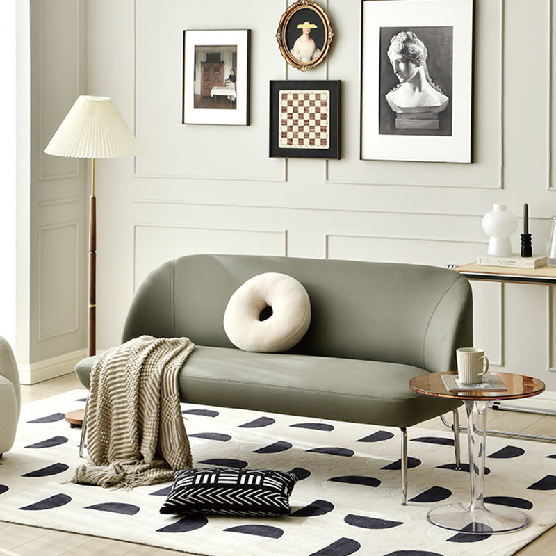 Canapé moderne de 2/3 places canapé en cuir en cuir avec des jambes en métal