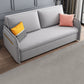 Microfiber Contemporary Sofa Convertible Grey Sofa Bed with Square Arm