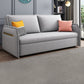 Microfiber Contemporary Sofa Convertible Grey Sofa Bed with Square Arm