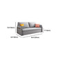 Microfiber Contemporary Sofa Convertible Grey Sofa Bed with Square Arm