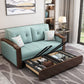 Contemporary Tufted Fabric Sofa Bed with Square Arms in Blue Clearhalo 'furn' 'furn_sofas' 'Furniture' 'Living Room Furniture' 'Sofa' 'sofas' 5973803