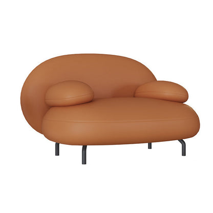 Sofá de cuero moderno de brazo de almohada