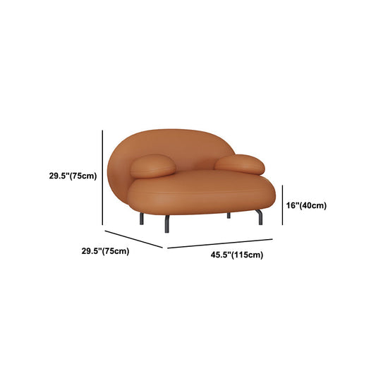 Kissen -Oberarm -Sofa modernes Kunstledersofa mit engen Rücken in Orange