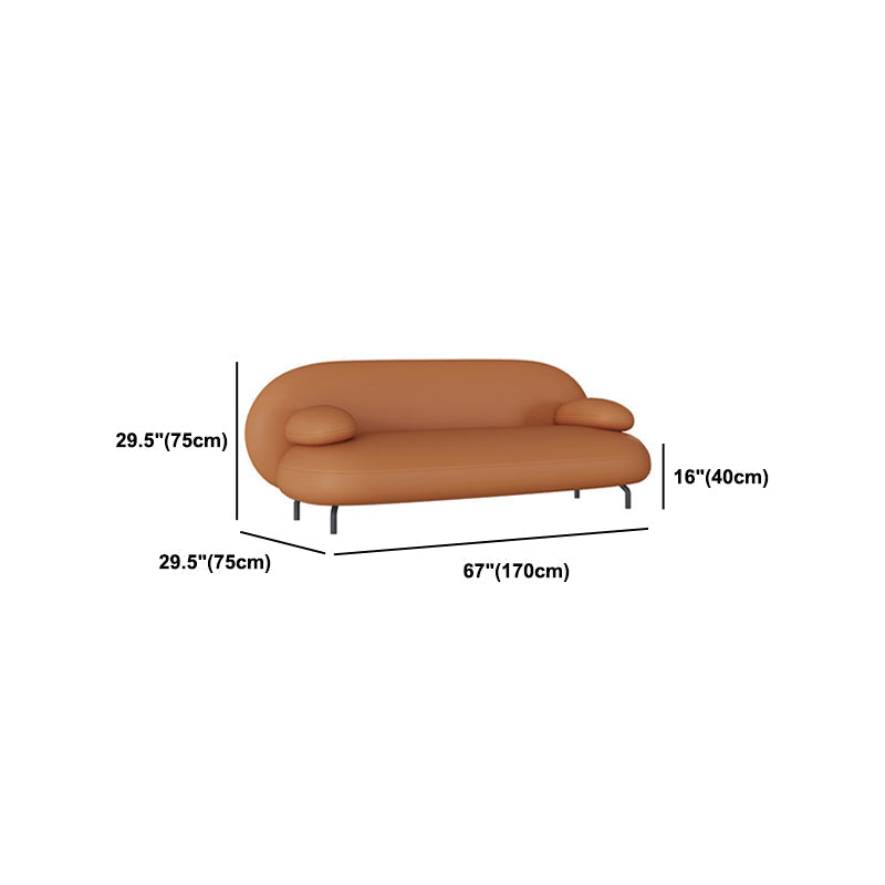 Sofá de cuero moderno de brazo de almohada