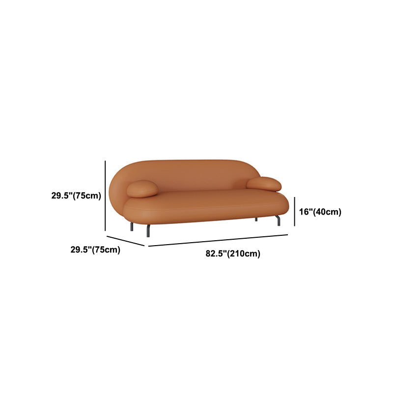 Sofá de cuero moderno de brazo de almohada