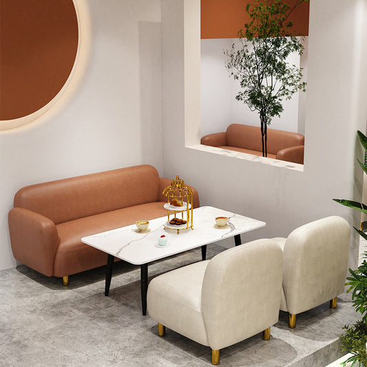 Faux Ledersofa eingebrauchter Armfärbungssofa mit engen Rücken