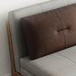 Faux Leather Armless Sofa Bed Sewn Pillow Back Sofa Bed in Grey