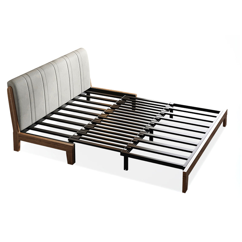 Faux Leather Armless Sofa Bed Sewn Pillow Back Sofa Bed in Grey