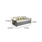 Linen Slipcovered Sofa Convertible Flared Arm Sofa Bed in Grey