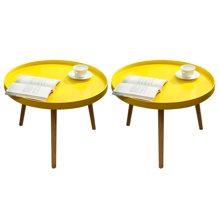 23,62 pollici largo il divano scandinavo Accento laterale tavolo in legno 3 gambe tavolo laterale rotondo