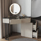 Modern Glass Corner Vanity Table Set 29.53" D 4-Drawer Makeup Vanity Table Clearhalo 'Bedroom Furniture' 'furn' 'furn_makeup_vanities' 'Furniture' 'Makeup Vanities' 'makeup_vanities' 5973912
