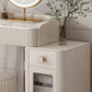 White Stone Top Vanity Makeup Table Modern 15.75" D Vanity Table with Storage