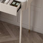 White Stone Top Vanity Makeup Table Modern 15.75" D Vanity Table with Storage