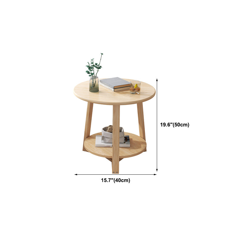 Contemporary Style Side End Table Wooden Round Sofa Side Accent Table