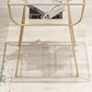 Modern Rectangle Glass Top Side Table 23.6" Tall Iron 4 Legs End Table with Shelf
