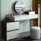 Modern 28.94" H Vanity Dressing Table Set 4 Drawers White Dresser with Stool Makeup Vanity & Mirror & Stools White Clearhalo 'Bedroom Furniture' 'furn' 'furn_makeup_vanities' 'Furniture' 'Makeup Vanities' 'makeup_vanities' 5974181