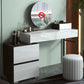 Modern 28.94" H Vanity Dressing Table Set 4 Drawers White Dresser with Stool Makeup Vanity & Stools White Clearhalo 'Bedroom Furniture' 'furn' 'furn_makeup_vanities' 'Furniture' 'Makeup Vanities' 'makeup_vanities' 5974187