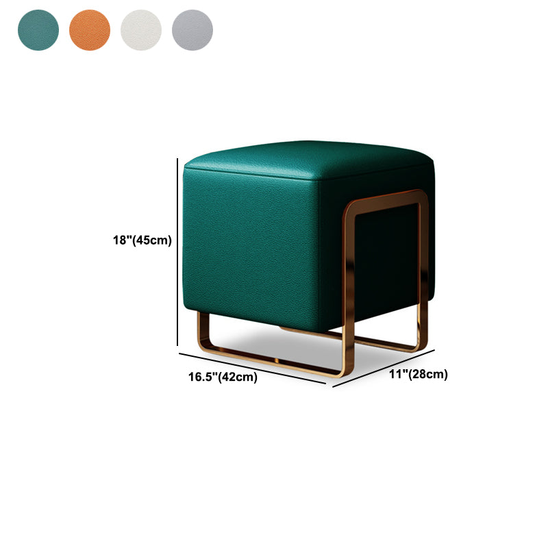 Luxurious Leather Vanity Makeup Table Set 2 Drawers Vanity Table with Mirror & Stool