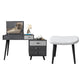 Contemporary Flip-Top Vanity Dressing Table Set in Gray with Drawers