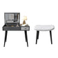 Contemporary Flip-Top Vanity Dressing Table Set in Gray with Drawers