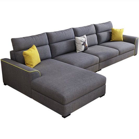 Contemporary Stationary Recessed Arm Living Room Cushions Sofa Chaise