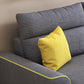 Contemporary Stationary Recessed Arm Living Room Cushions Sofa Chaise