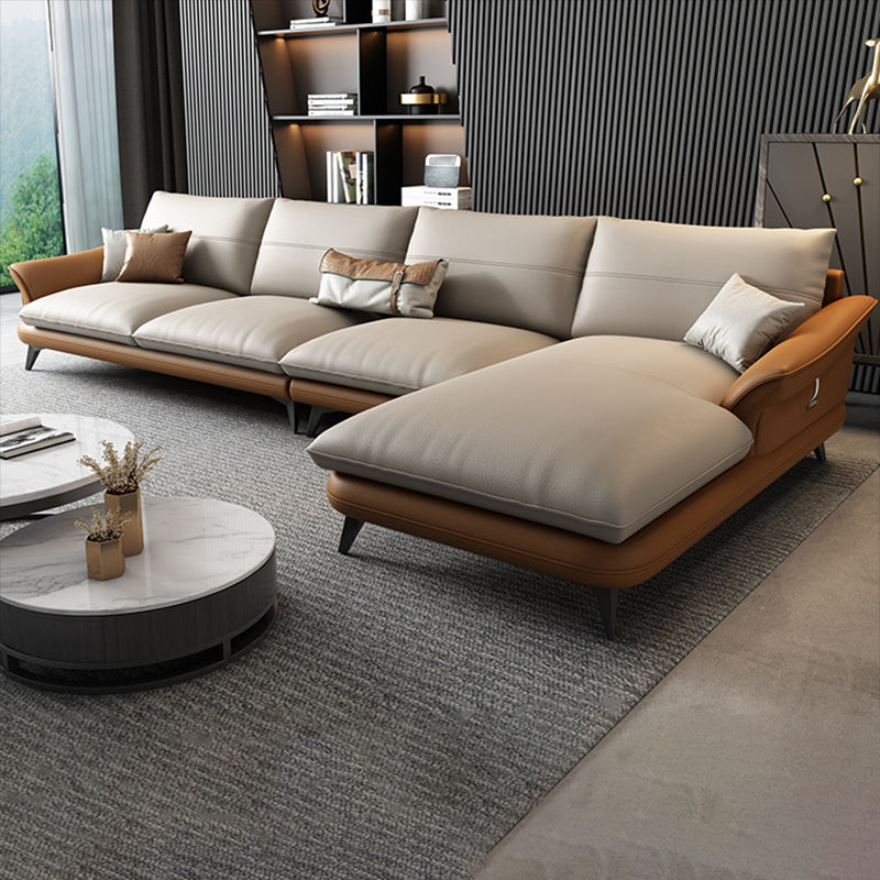 Sala de estar de cuero genuino nórdica Sofá Sofá Sofá Chaise