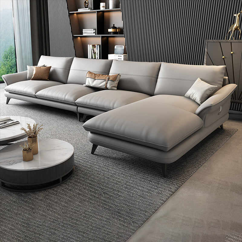 Sala de estar de cuero genuino nórdica Sofá Sofá Sofá Chaise