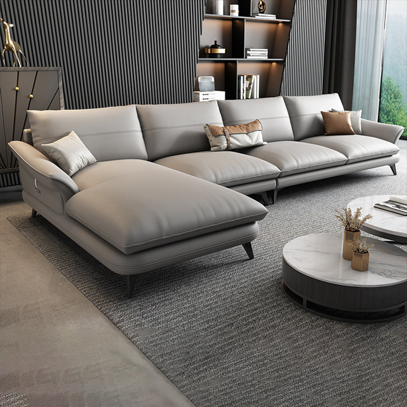 Sala de estar de cuero genuino nórdica Sofá Sofá Sofá Chaise