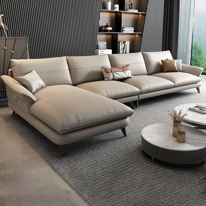 Sala de estar de cuero genuino nórdica Sofá Sofá Sofá Chaise