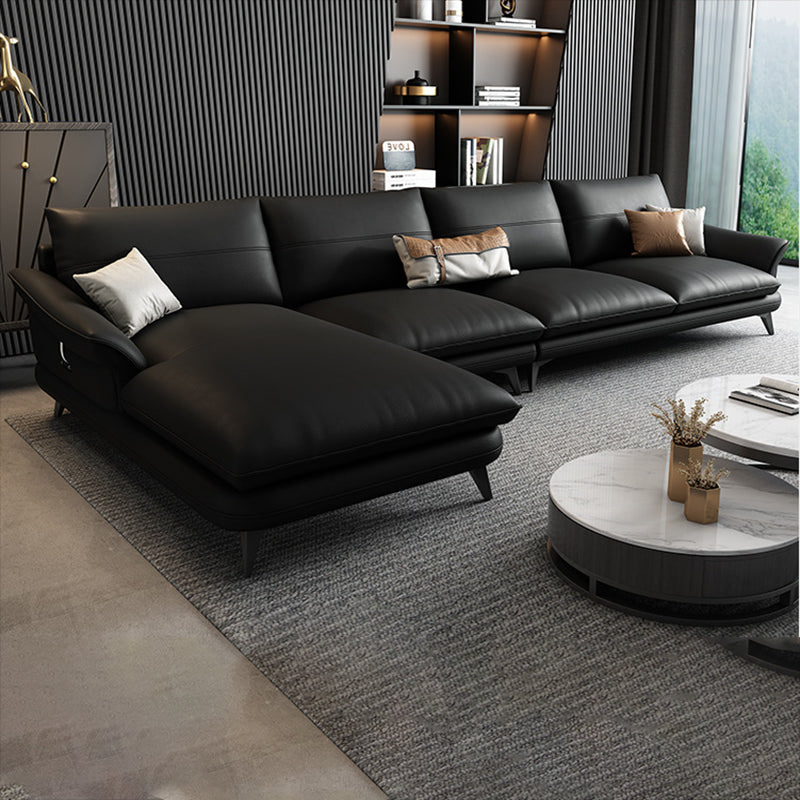 Sala de estar de cuero genuino nórdica Sofá Sofá Sofá Chaise