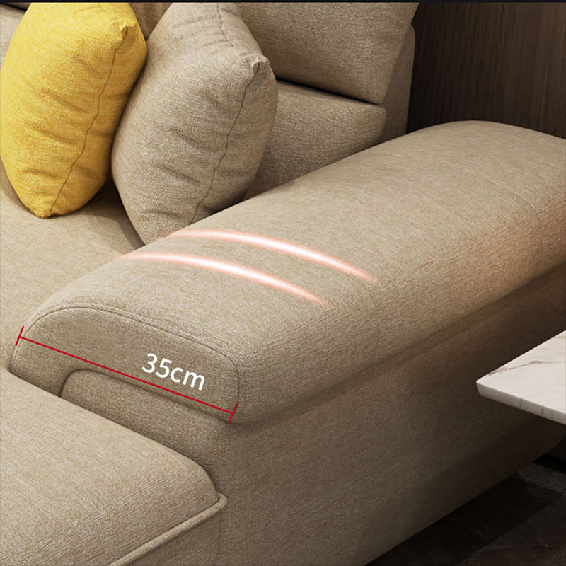 Nordic Stationary Living Room Recessed Arm Cushions Sofa Chaise Clearhalo 'furn' 'furn_sectionals' 'Furniture' 'Living Room Furniture' 'Sectionals' 5974454