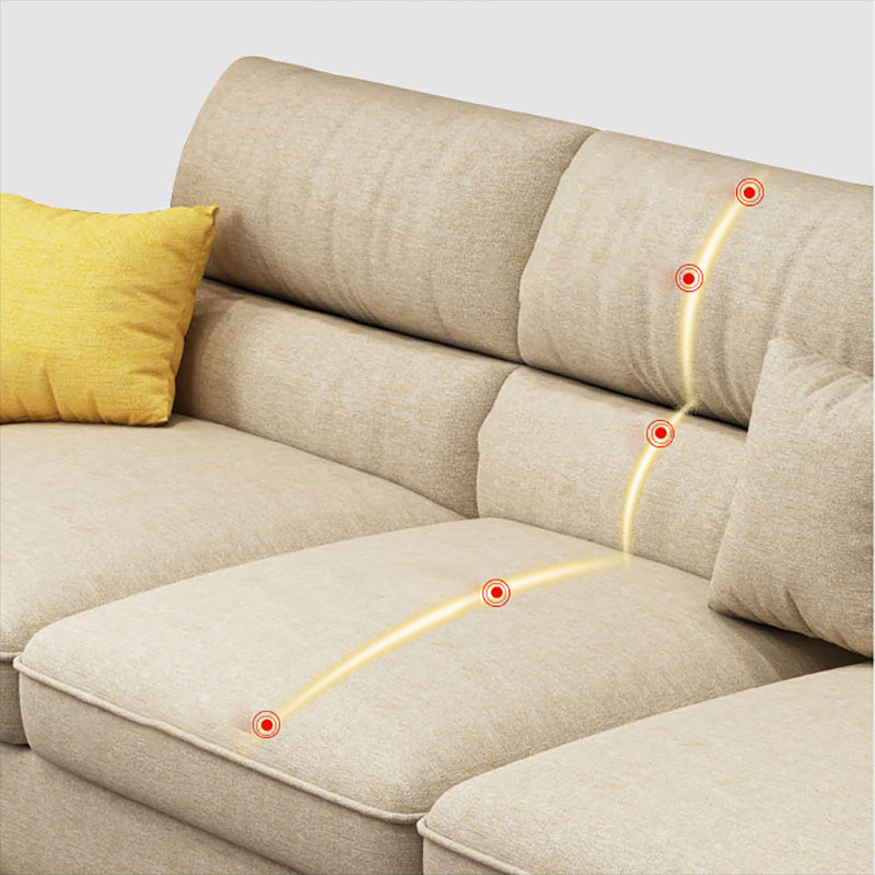 Nordic Stationary Living Room Recessed Arm Cushions Sofa Chaise Clearhalo 'furn' 'furn_sectionals' 'Furniture' 'Living Room Furniture' 'Sectionals' 5974455
