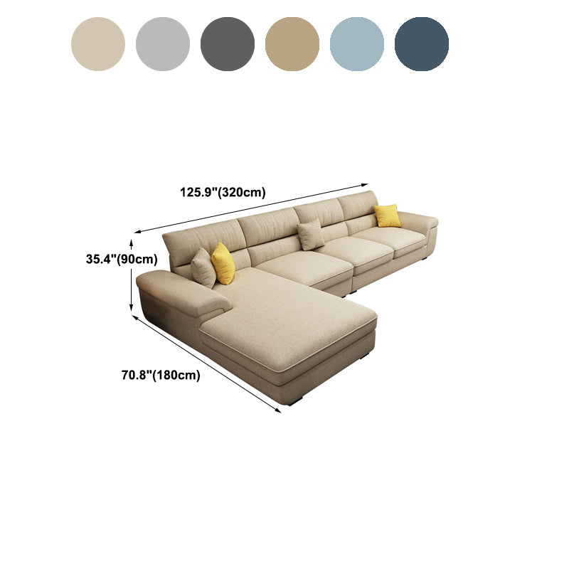 Nordic Stationary Living Room Recessed Arm Cushions Sofa Chaise Clearhalo 'furn' 'furn_sectionals' 'Furniture' 'Living Room Furniture' 'Sectionals' 5974460